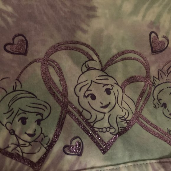 Disney Baby Princess Sweatshirt 3-6 Months Belle Tiana Cinderella Tie Dye Purple - Picture 2 of 3